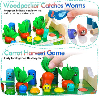 6 in 1 Wooden Montessori Toys for 1 Year Old Whack a Mole Game Hammering Poun...